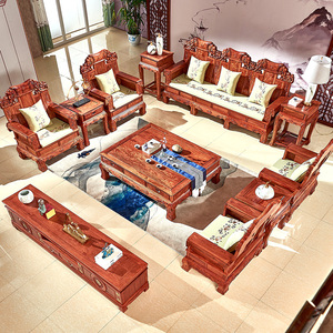根硕红木象头刺猬紫檀大奔沙发花梨木家具中式古典实木客厅组合
