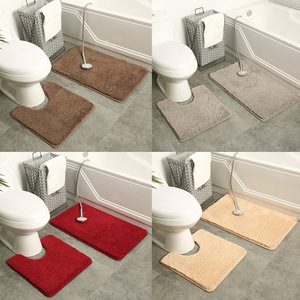 新款地毯地垫浴室纯色马桶垫二件套浴室防滑垫来图定制一件
