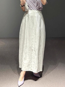 桃花开-现货-2024早春新款法式高端亚麻白色半身裙长裙高级感