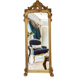 欧式复古全身壁挂全身镜全身镜巴洛克理髲美容挂镜玄关服装店镜子