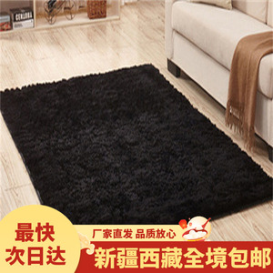 新疆西藏包邮长毛绒黑色风地毯客厅卧室满铺可爱网红同款床边地毯