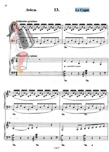 天鹅 动物狂欢节 第13首 圣桑 双钢琴谱 5页五线谱乐谱 电子版