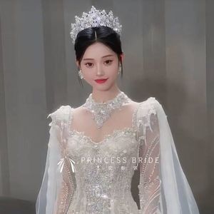 王妃新娘新款韩式大气奢华超闪水钻皇冠经典气质王冠婚纱礼服头饰