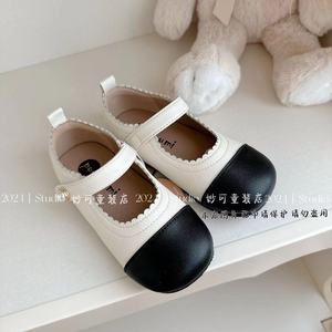 【女童鞋子】6639韩版小香风拼接小皮鞋