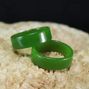 小拇指款尾天然戒指环戒指和田玉石帝王绿石头绿水晶男女戒指玉
