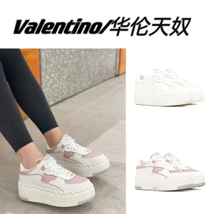 Valentino/华伦天奴 24新款拼色铆钉板鞋男女同款厚底运动小白鞋