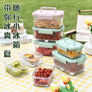 移动小冰箱保鲜盒冰盒便当盒水果盒野餐盒食品级材质小卡手机携带