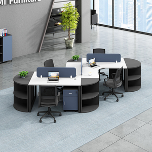 简约现代创意办公家具办公桌椅组合3/6人屏风职员工位电脑桌卡座