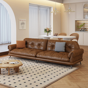 顾家沙发法式奶油风真皮沙发客厅现代简约意式极简头层牛皮复古沙