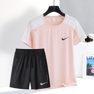 耐克女2024夏季新款运动短袖套装女时尚健身服跑步速干Nike两件套