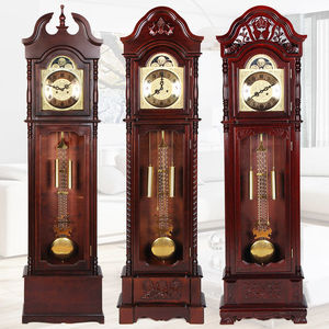 欧式机械落地钟实木大座钟客厅立钟中式复古别墅立式发条摆钟钟表