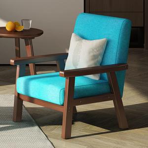 实木椅子古风新中式极简靠背椅复古阳台仿古餐椅简约沙发椅北欧
