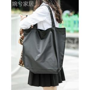 日式尼龙手提袋大号单肩购物袋布袋子可折叠便携买菜包