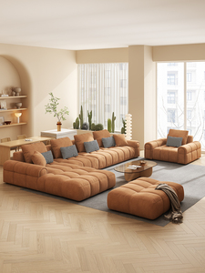 顾家家居（KUKA）法式奶油风豆腐块布艺沙发简约现代客厅小户型贵