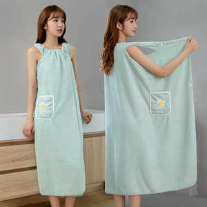 IKEA宜家欧米浴巾家用女可穿可裹巾非纯棉全棉吸水大人浴裙浴袍式