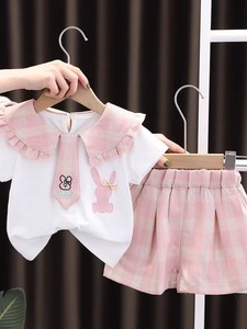 女宝宝夏装套装0到1周岁2至3多婴儿衣服短袖短裤女童装韩版潮时尚