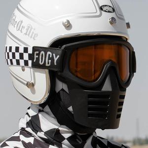摩托车风镜fogy头盔护目镜3/4盔复古机车骑行防风镜面罩