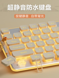 华硕超静音键盘鼠标套装有线机械手感游戏电脑笔记本无线女生办公