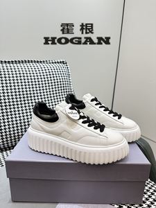 法国Hogan/霍根24男女情侣鞋 STRIPES厚底系带羊皮饼干飞艇鞋