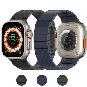 适用iwatch8表带S9苹果S8手表S7碳纤维磁性Applewatch9/8/7/6腕带