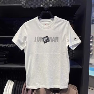 Nike耐克男子AIR JORDAN篮球服运动透气纯棉圆领短袖t恤潮CV3406