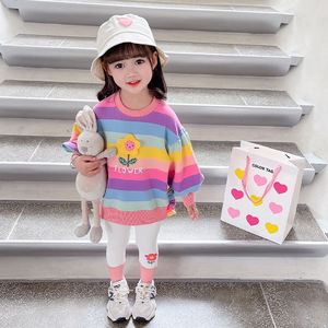 女童秋装套装韩版2023新款小童洋气时髦卫衣打底裤两件套宝宝韩系