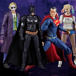 泛乐DC正版蝙蝠侠神奇女侠小丑超人模型正义联盟手办钢骨周边玩具