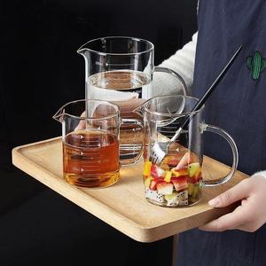 玻璃量杯带刻度有手柄高硼硅厨房烘焙量具杯家用牛奶杯刻度量水款