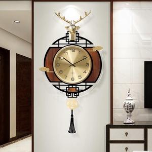 新中式挂钟客厅钟表时尚家用石A英钟创意挂表个性大气艺术轻奢时
