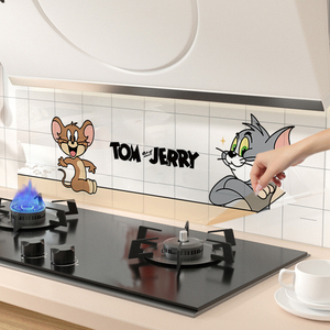 猫和老鼠厨房防油污贴纸卡通自粘耐高温油烟机灶台墙壁纸加厚墙纸