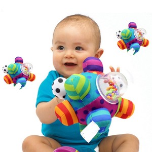 婴儿炸弹球手抓摇铃球触觉感官立体摇铃布球0-1岁宝宝玩具手抓球