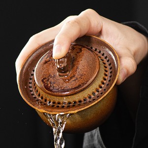 粗陶柴烧盖碗茶杯手抓壶单壶防家用人专用旅行功夫茶具泡茶器陶瓷