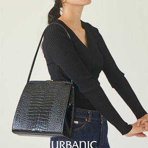 韩国代购urbanic30包包鳄鱼纹经典复古小众设计手提包单肩腋下包