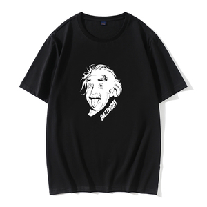 爱因斯坦T恤 谢尔顿BAZINGA吐舌头经典款 纯棉短袖男女同款宽松