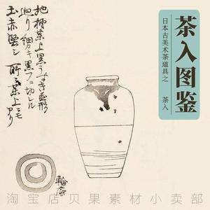 D674 古人的茶仓茶入样式造型白描古画日本茶道具参考JPG