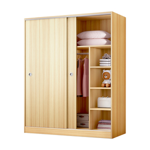 推拉门衣柜家用卧室儿童40cm深薄柜子实木现代简约出租房用小衣厨