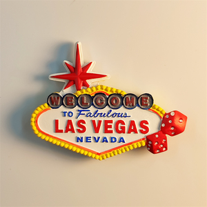 美国赌城拉斯维加斯立体地标欢迎牌旅游纪念品磁力冰箱贴收藏礼物
