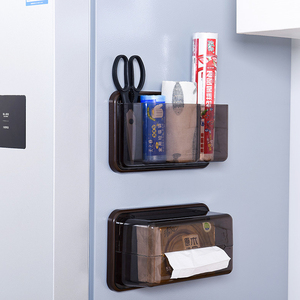 冰箱置物架磁铁免打孔家用厨房用品保鲜膜储物纸巾收纳盒侧壁挂架