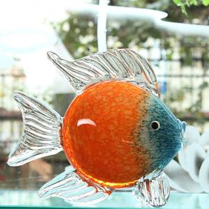 琉璃玻璃亲嘴鱼对嘴鱼摆件中式轻奢招财工艺品家居样板房软装饰品