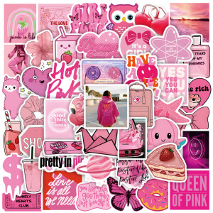 美式甜心粉色贴纸少女心涂鸦卡通可爱装饰手机壳手账本防水贴画