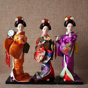 日本艺妓人偶和服娃娃绢人日式摆件家居礼品料理餐厅寿司店铺装饰