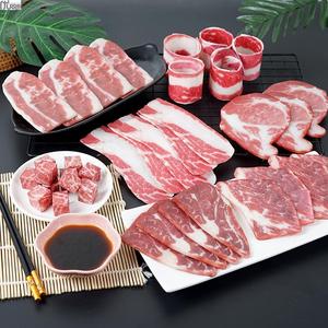 仿真生鲜食物假猪肉五花肉牛肉粒模型培根烤牛排骨装饰厨房柜摆件