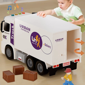 快递车城市邮政集装箱货柜车半挂车运输车模型玩具车儿童汽车男孩