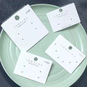 韩版白色6孔耳钉卡片耳环卡纸新款耳饰品卡纸定制耳夹包装吊牌标