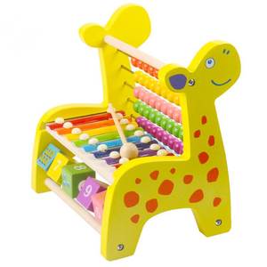 木质儿童早教益智多功能绕珠玩具 敲琴1-2-3岁女宝宝串珠积木男孩
