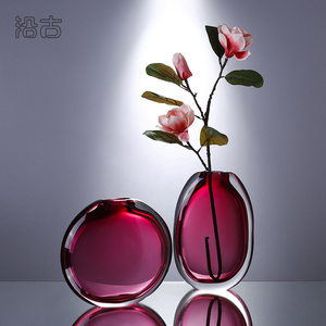 欧式奢华装饰花瓶玻璃摆件艺术现代简约客厅电视柜餐桌茶几插花器