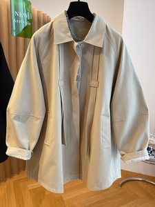 大码300斤韩版英伦风特气质长袖衬衫男女春秋高级感宽松风衣外套