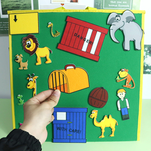 亲爱的动物园毛毡绘本故事英语公开课创意教学幼儿园表演互动教具