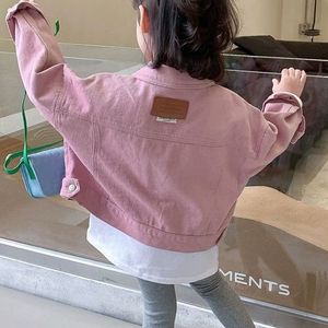 韩系女童粉色牛仔外套2023春装新款韩系童装衣服春款宝宝网红时髦