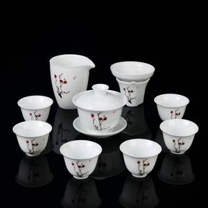 德化白瓷茶具套装陶瓷中国白白玉瓷功夫茶器茶壶茶杯12头含礼盒